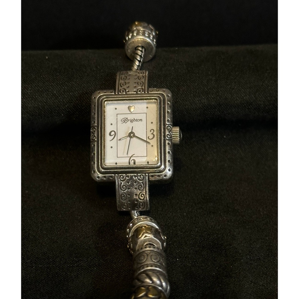 Brighton Cherry Hill Watch Women OS Silver Tone Charm Bracelet Analog Accessory
